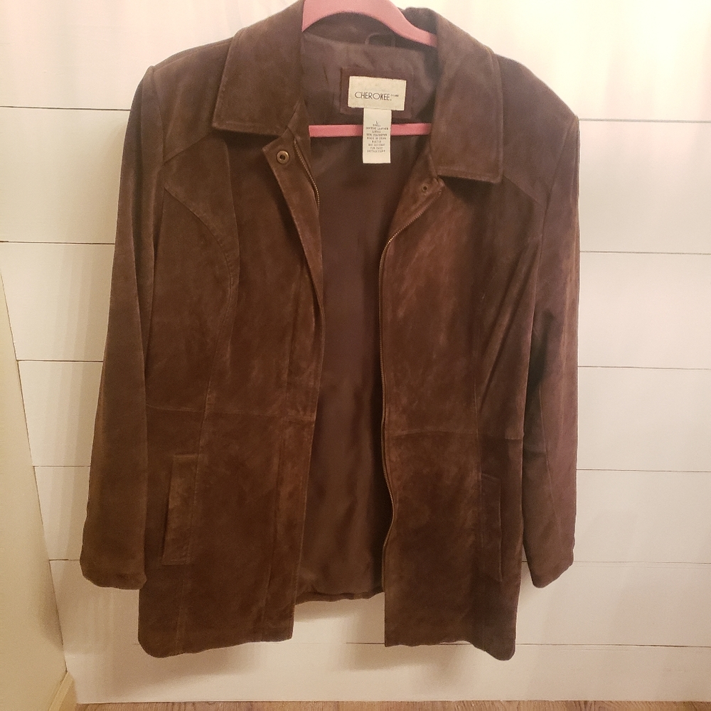 Cherokee women Genuine leather suede jacket